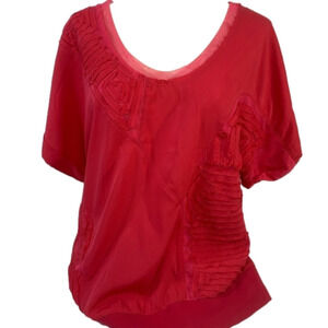 DKNY Red Patterned Blouse